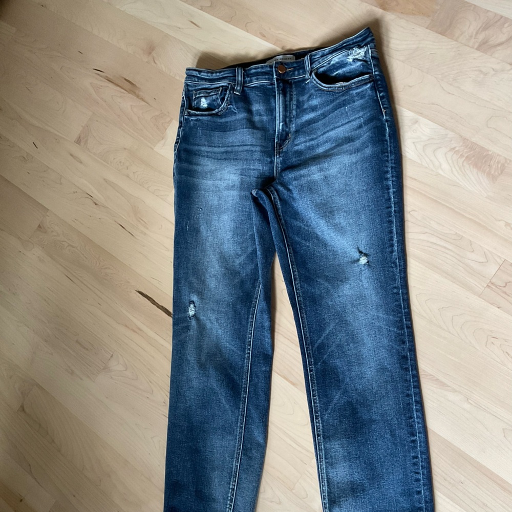 Flying Monkey Dark Blue distressed Denim Jeans, size 30.